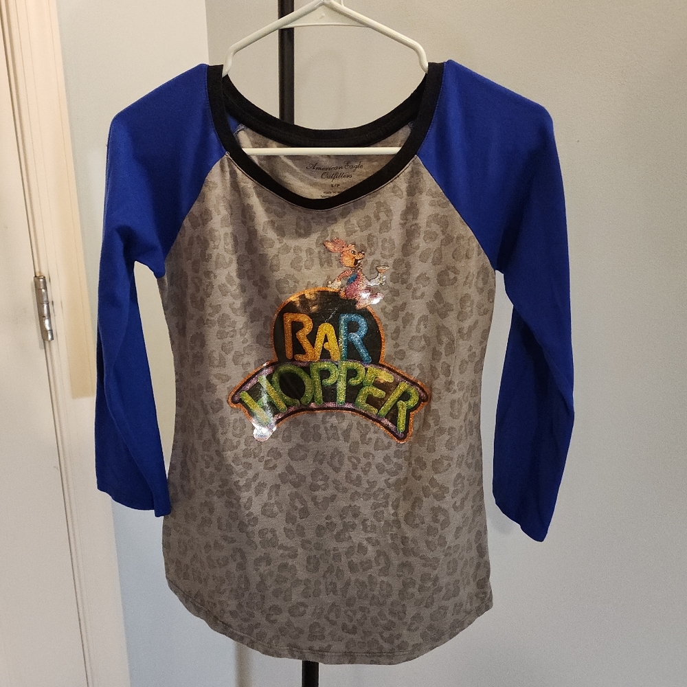 70s Glitter Transfer Ringer Tee - image 5